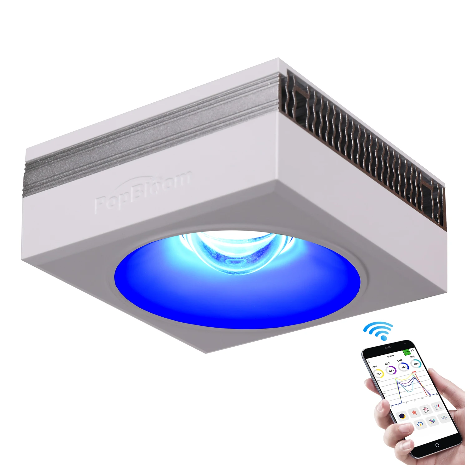 

PopBloom RL90 WiFi Led Reef Aquarium Light Program for Coral Reef SPS/LPS Growing Seawater Marine Aquarium Tank Lamp Hertz RL90