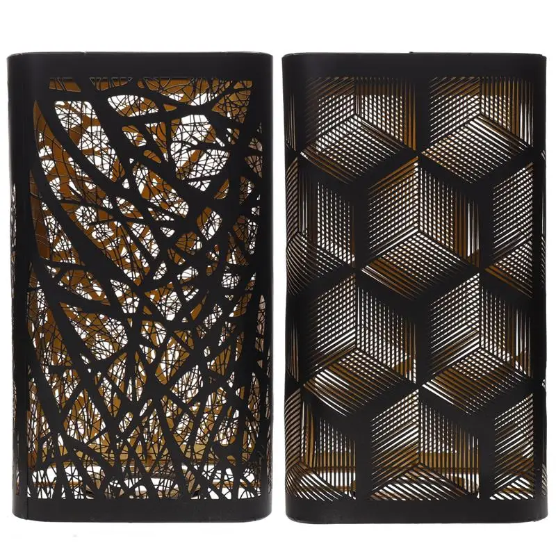 

2 pcs Metal Hollow-out Lamp Shade Table Lamp Shades Square Lampshade for Bedroom