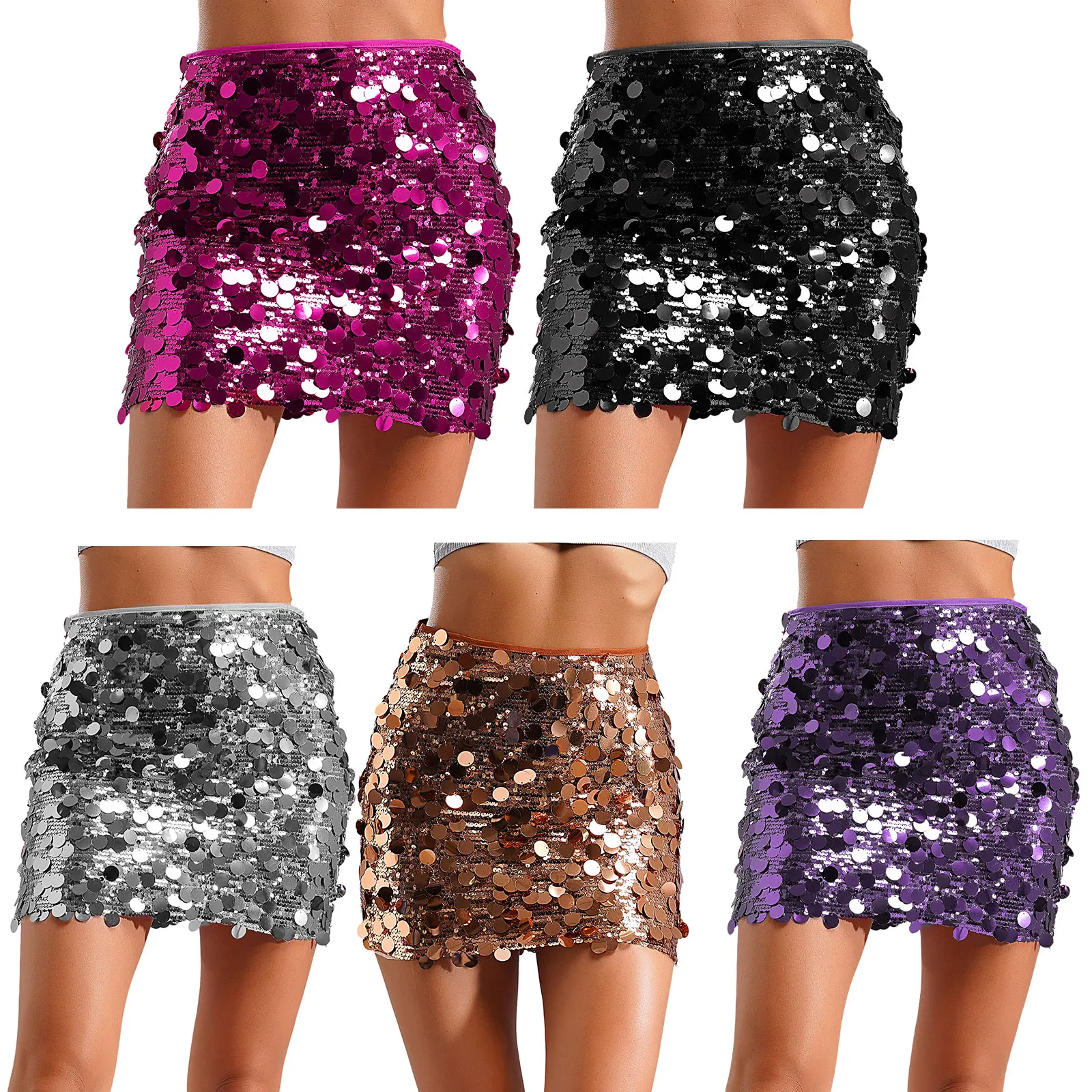 Женский костюм для выступления в стиле диско 70-х 80-х годов блестящая мини-юбка с