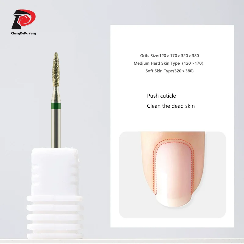 Бриллиантовые насадки в форме пламени для удаления кутикулы и мозолей