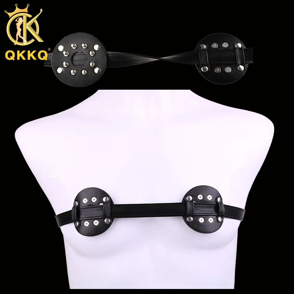 QKKQ Секс-бандаж для груди с поясом полая в среднем соске маска под давлением