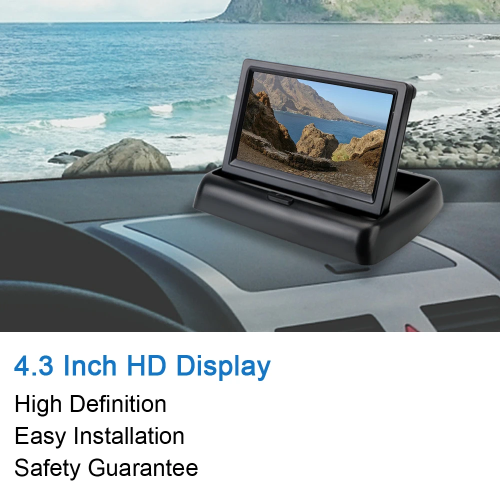 

4.3" inch Reversing Parking System Kit Universal TFT LCD Rearview Monitor Car Rear View Monitors Foldable