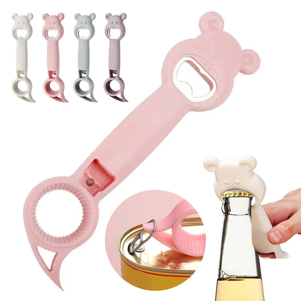 

Multipurpose 4 In 1 Beer Bottle Opener Can Opener Bottle Cap Screwing Device Bar Tools Beer Bottle Corkscrew Kitchen Accessorie