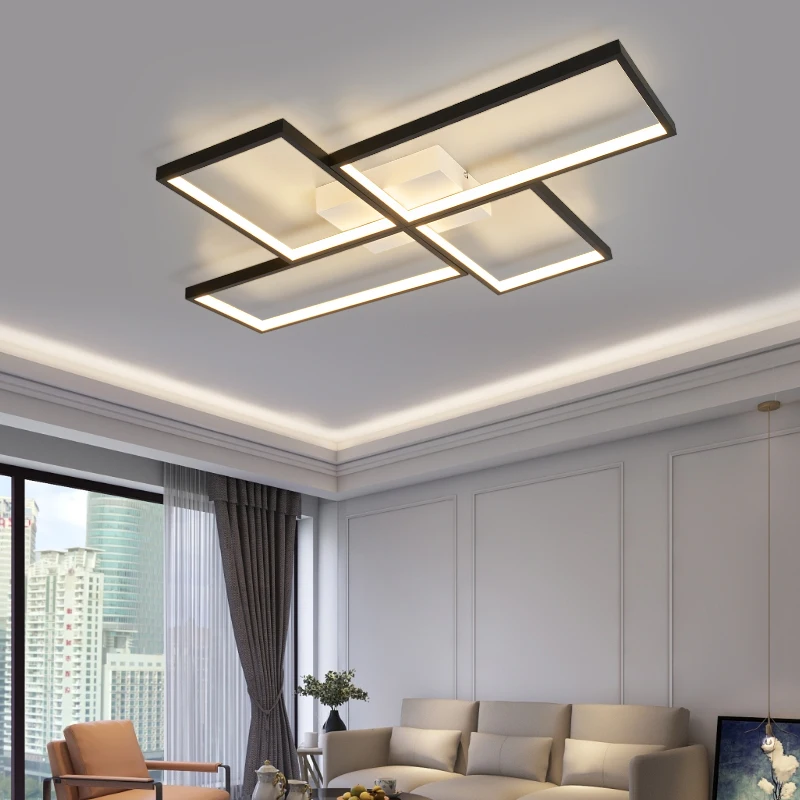 New Modern Led Ceiling Lights 110V 220V Modern Ceiling Lamp for Livingroom Bedroom Kitchen Gold/Black Led ceiling light fixture