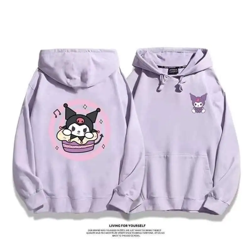 

Kawaii Sanrio Anime Cinnamoroll Hello Kittys Sweatshirt Kuromi My Melody Cute Cartoon Print Hooded Clothes Toys for Kids