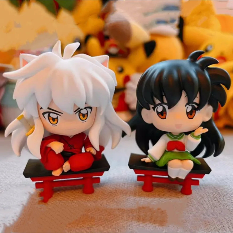 

Inuyasha Sitting In A Row Series Blind Box Sesshomaru Bellflower Q Version Collectible Figures Peripheral Gifts Desktop Decor