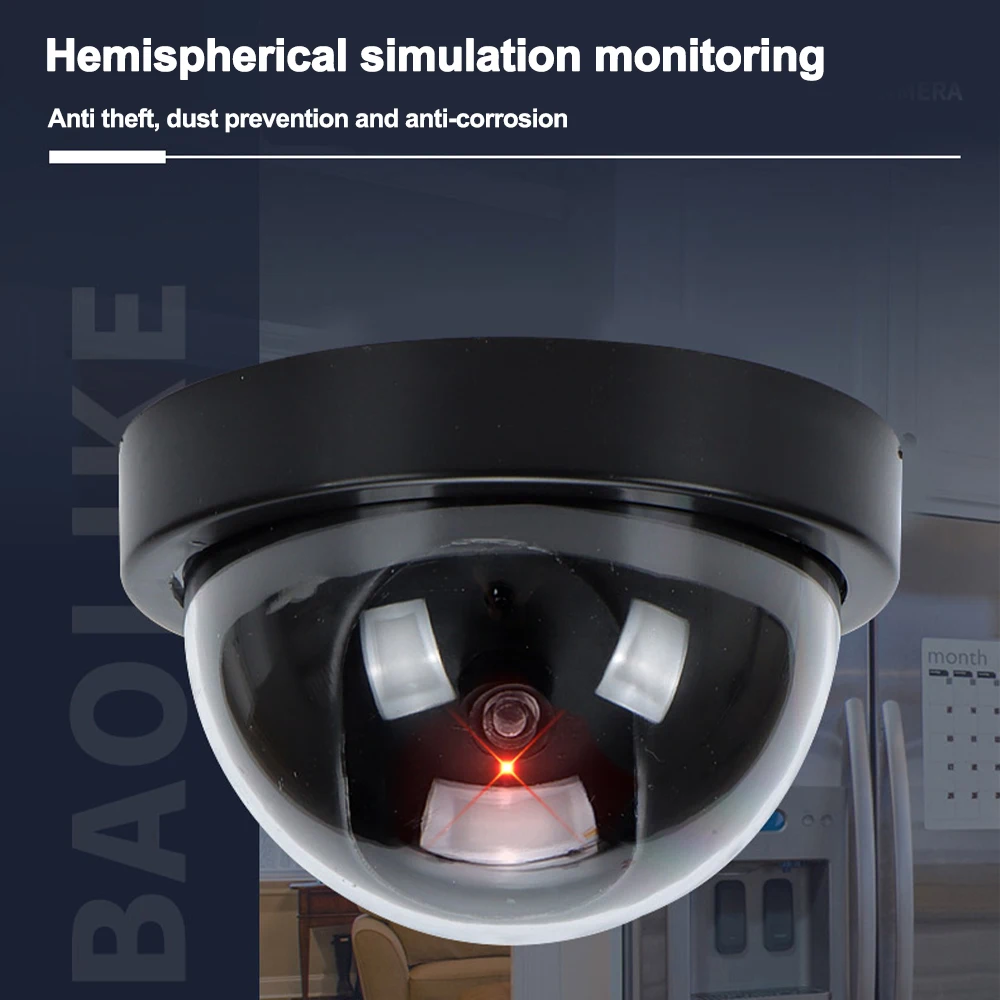 

Dome Simulation Burglar Alarm Camera ,Fake Webcam Smart Indoor/Outdoor Dummy Camera LED Emulate for Warning