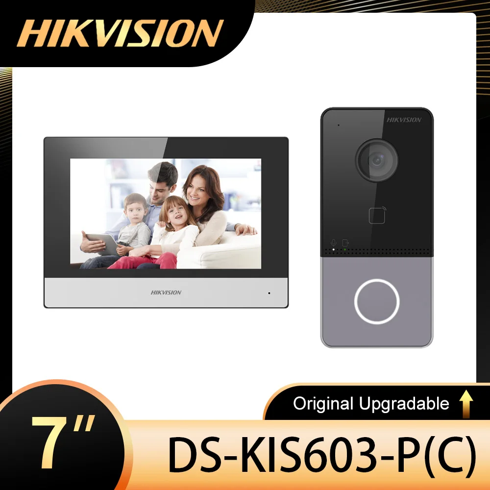 Hik DS-KIS603-P(C) Video Intercom Kit DS-KV6113-WPE1(C) and DS-KH6320-WTE1 Standard POE Doorbell Door Station WIFI Monitor