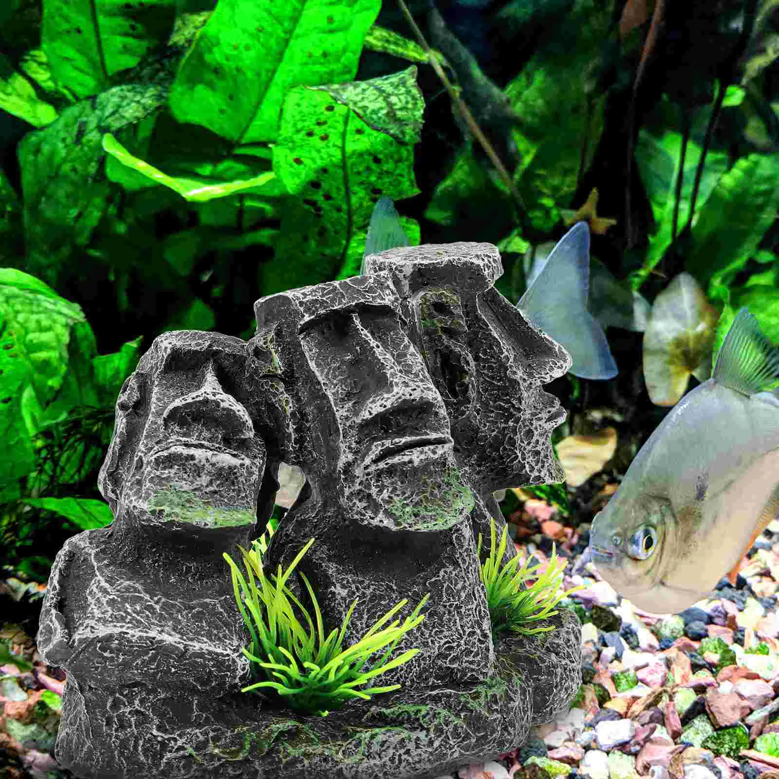 Статуя Моаи аквариум камень украшения для аквариума декор ландшафтного дизайна