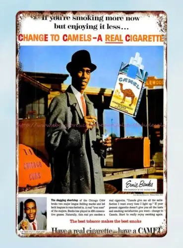 Винтажный Настенный декор Эрни бэнки бейсбольница сигареты 1960 жестяной знак