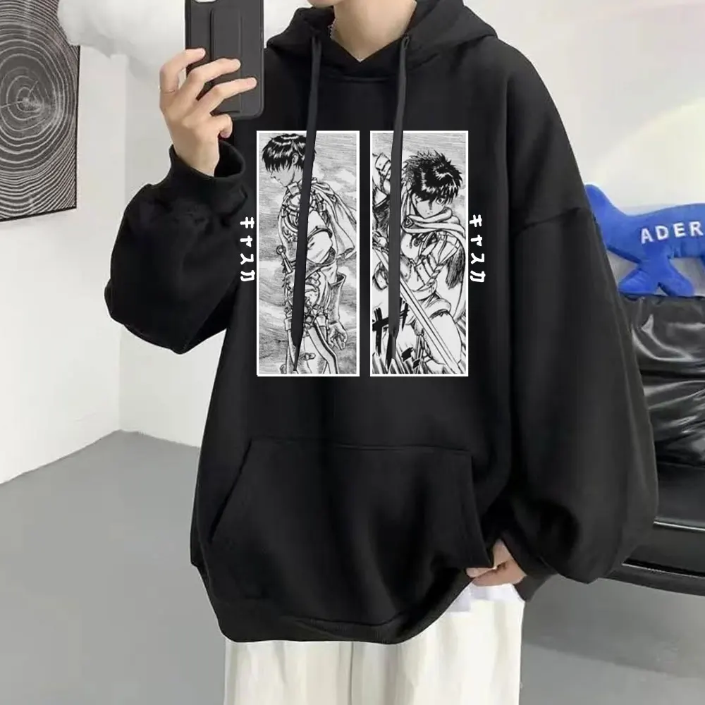 

Japanese Anime Berserk Guts Casca Hoodie Men's Cool Manga Graphic Sweatshirts Vintage Oversized Hoodies Loose Casual Pullover