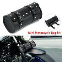 motorcycle cruise rider tool bag front fork tail pu leather black saddlebags for motorcycle pannier head tail decorative kit