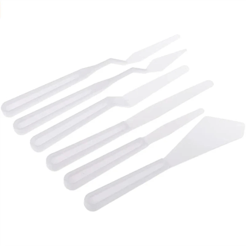 

5pcs Mixed Plastic Palette Knife Set Watercolor Gouache Oil Painting Scraper Spatula Shove Knife Painting Oil Painting Tools