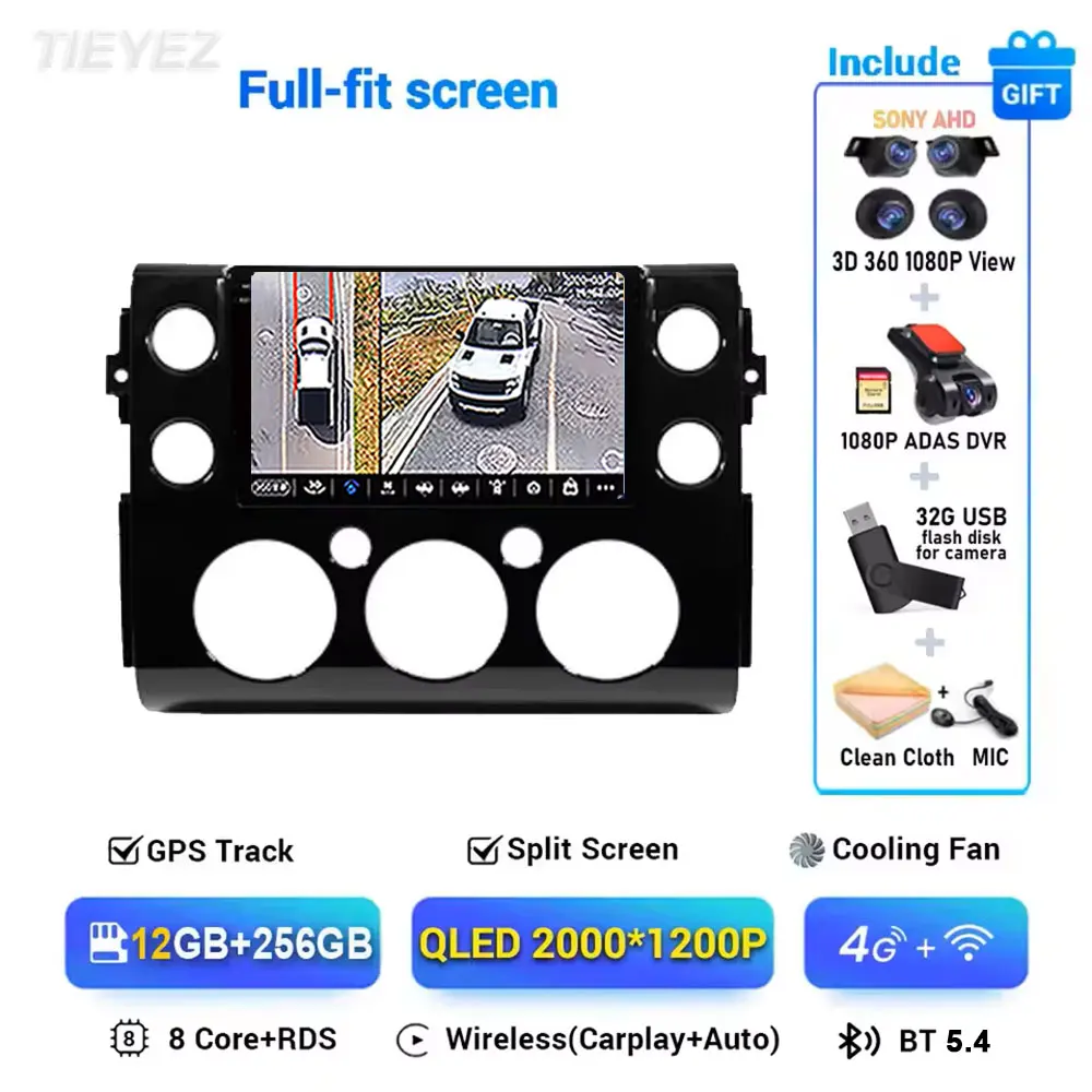 

Android 15 Carplay Auto для Toyota FJ Cruiser J15 2006 2007 2008-2020 Автомобильный радиоприемник Мультимедийный плеер GPS-навигация Стерео WIFI 4G