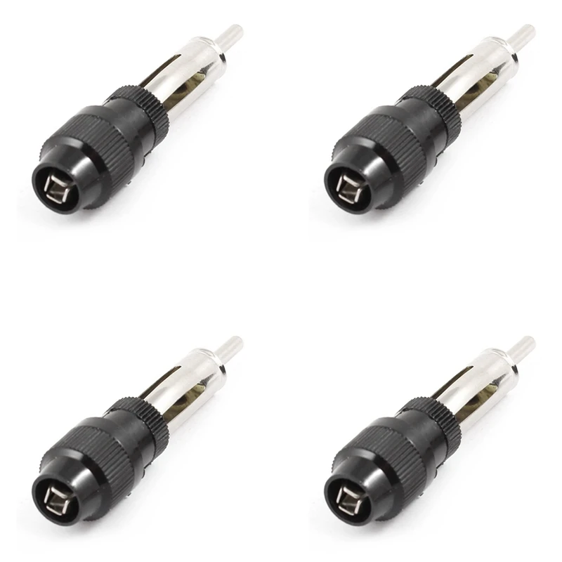 

4Pcs Auto Car Radio AM/FM Antenna Adapter Male Plug Connector Black