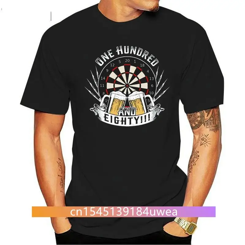 Darts Shoot Beer Game Graphic T-Shirts One hundred and eighty dart beer 100% Cotton Top Quality Clothing Shirts 2019 Custom