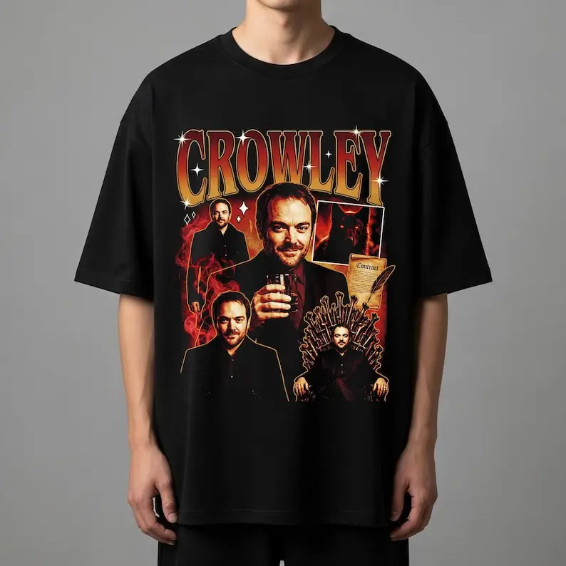 Футболка Crowley, футболка с принтом King of Hell, футболка с рисунком Hello Boys, футболка унисекс для фанатов (art.: 3920dbe6b4e2f) - 3920dbe6b4e2f