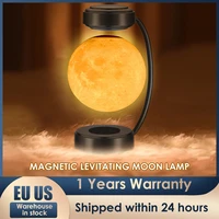 suspended moon lamp table lamp night light 3d printed led moon light 360 degrees float spin 3 colors