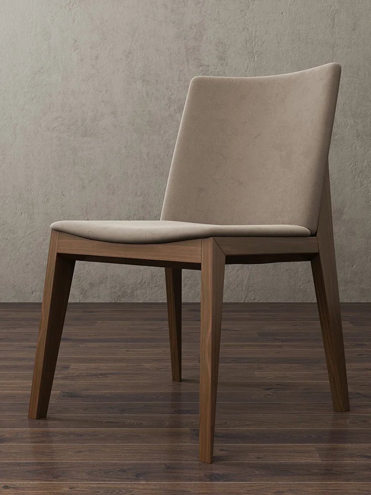 

Индивидуальный скандинавский обеденный стул из твердой древесины, современное Простое домашнее кресло из натуральной кожи и льна, стул для...