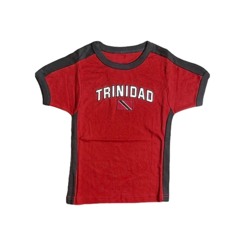 Женский короткий топ с коротким рукавом и графическим принтом Y2k в стиле 90-х