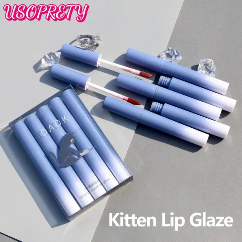 

5 Color Lip Gloss Set For Lips Makeup Long Lasting Matte Lipsticks Lip Tint Waterproof Non-stick Cup Lip Glazed Maquiagem TSLM2