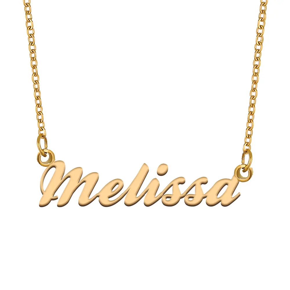 

Melissa Name Necklace for Women Stainless Steel Jewelry Gold Plated Nameplate Chain Pendant Femme Mothers Girlfriend Gift