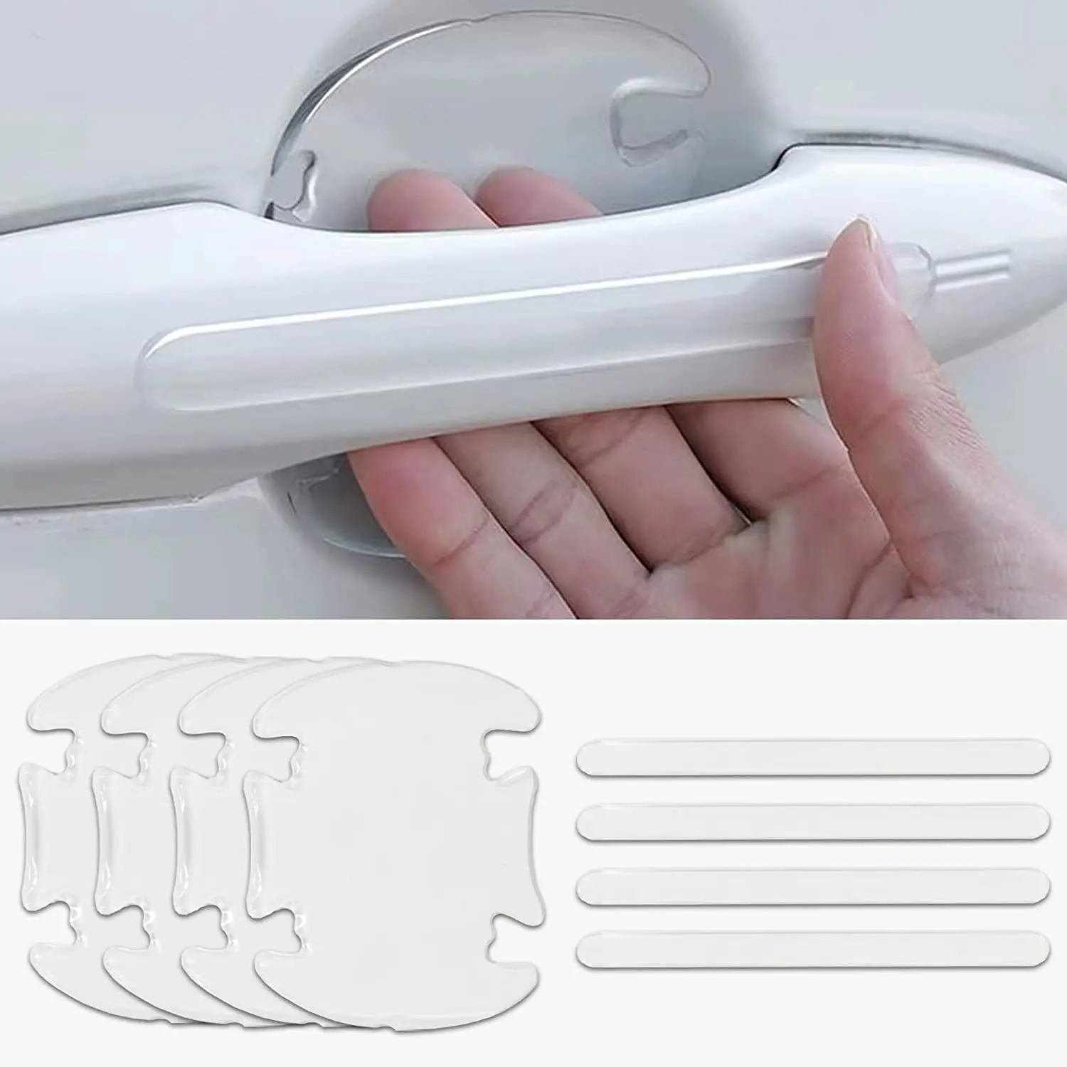 

Car Door Handle Bowl Scratch Protective Invisible Transparent Stickers Silicon Anti-collision Protection Strip Auto Accessories