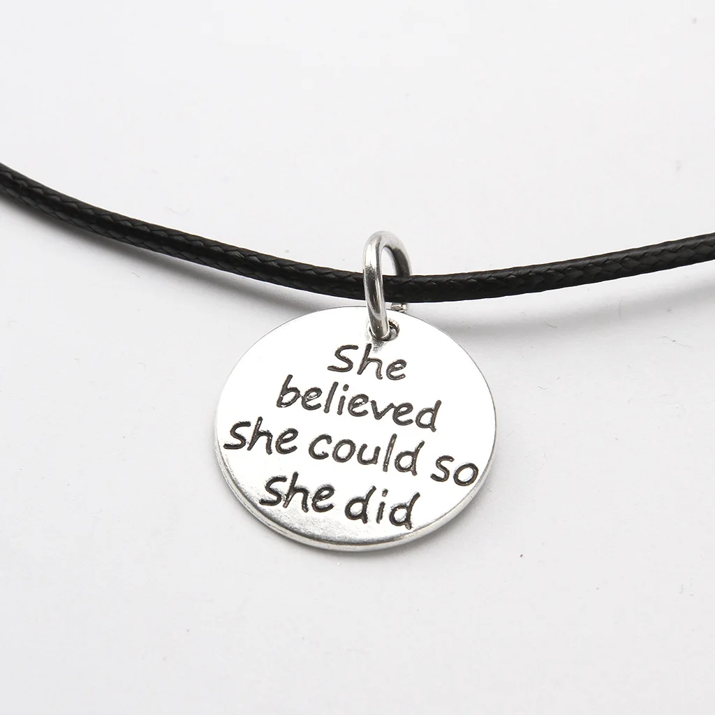 

Fashion Personality and Creativity Handcuffs Hand Buckle Shape Clavicle Chain Necklace Pendant with Leather Cord Chain Freedom