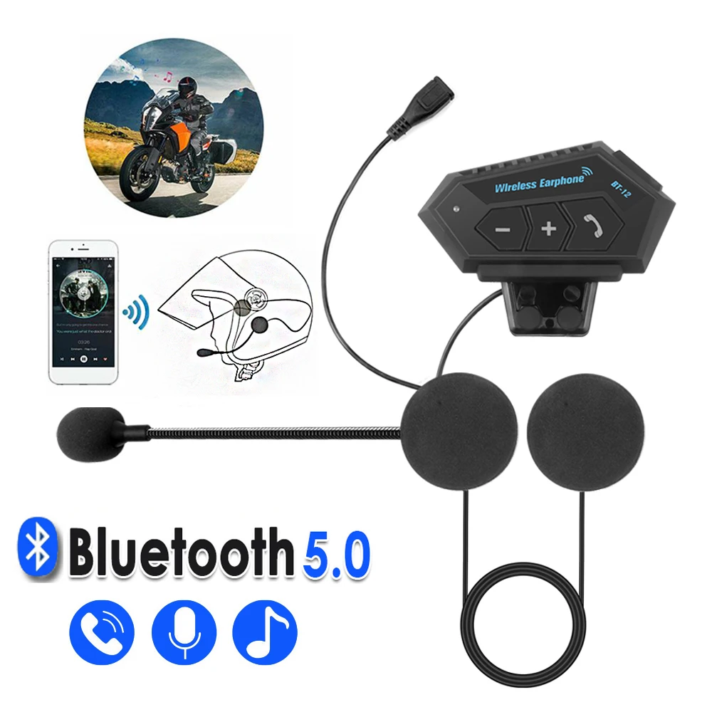 

Intercom Motorcycle Helmet Headset intercom moto Bluetooth 2PC Headphones Motorbike Communication System FM Radio