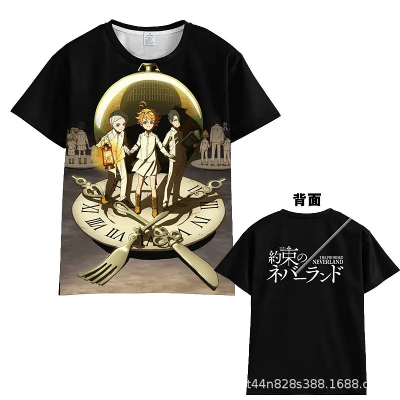 

The Promised Neverland Cute Summer Anime T shirt Unisex Casual Short Sleeve Tops Colorful Print