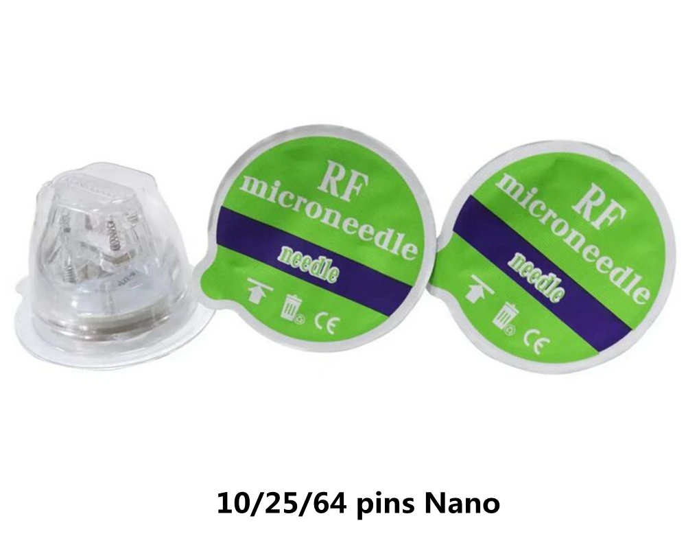 

Зеленые изолированные одноразовые радиочастотные микроиглы, дробные радиочастотные микроиглы, 10/25/64 контактов, нано