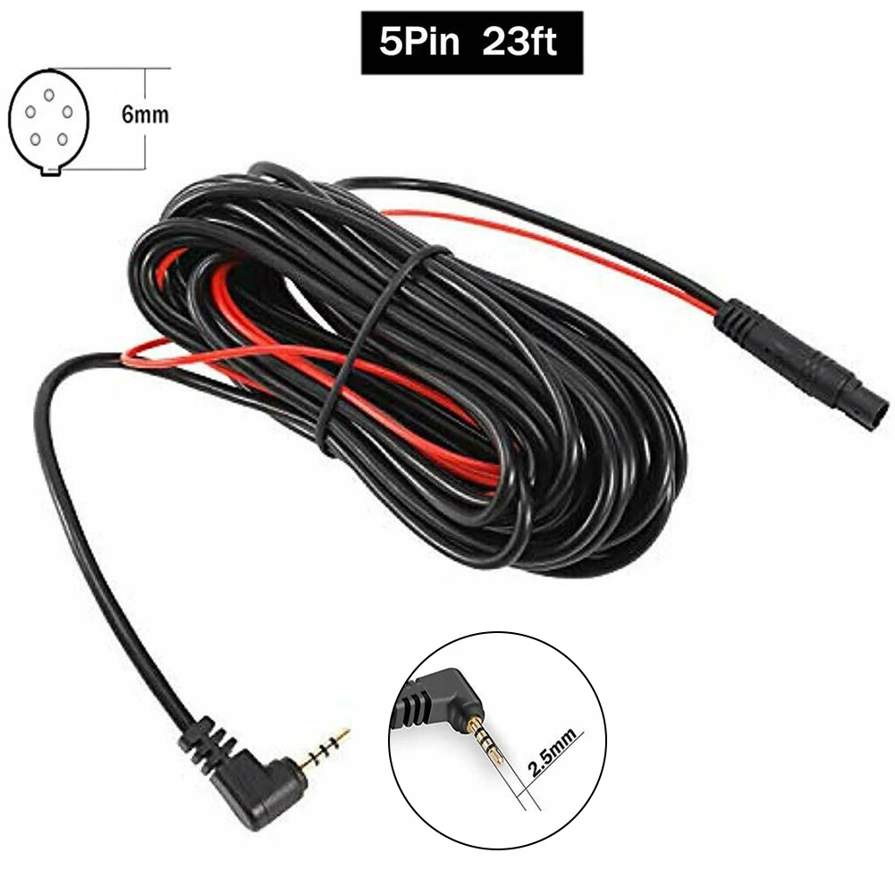 

5-pin Streaming Dashcam Rear Camera Extension Cord 9m Car DVR Backup Rear View Camera 2.5mm Extension Cable