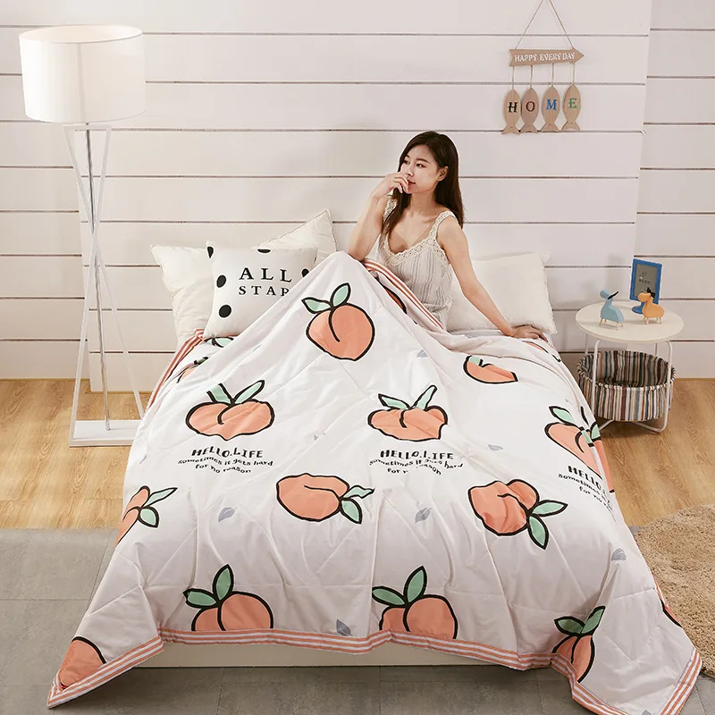 

Cooling Summer Blanket Washed Cotton Couple Bed Quilt Thin Air-conditioning Comforter Soft Breathable Bedspreads on The Bed 2022