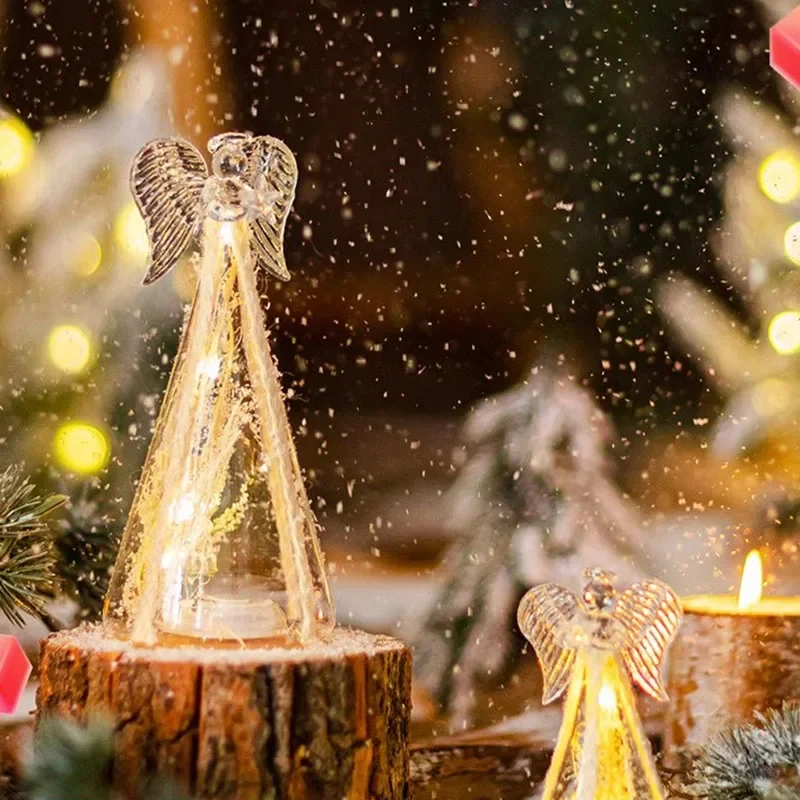 Пеньковая веревка с ангелом стеклянный ночник рождественская подвеска