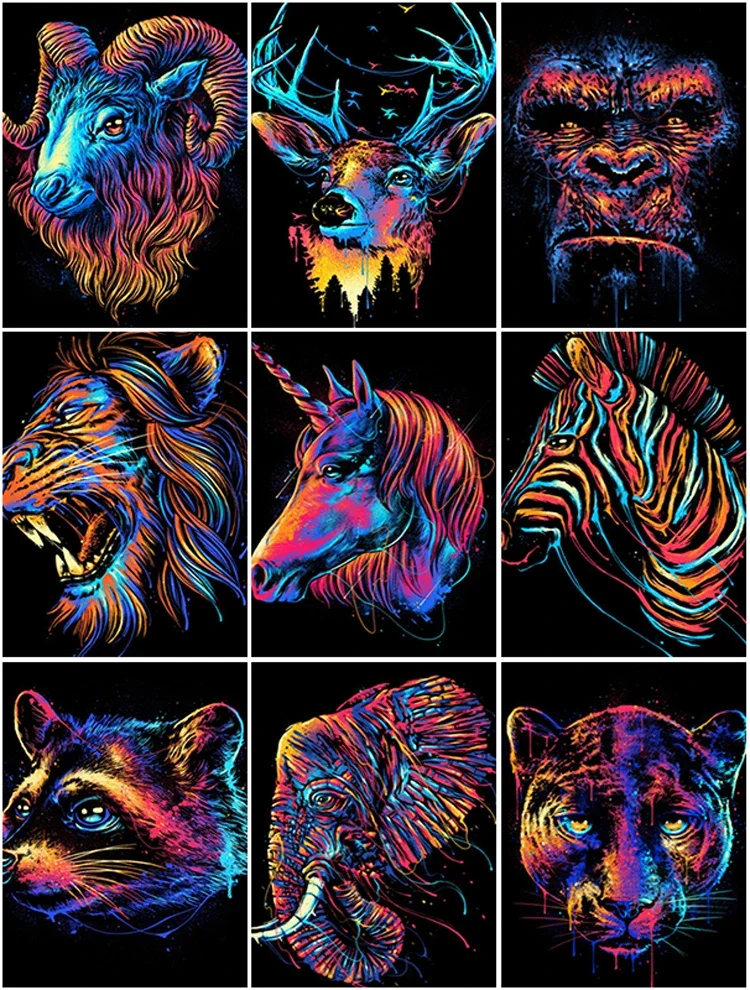 

Животные 5D мозаика алмазная живопись искусство живопись красочный олень Лев Слон Полная Алмазная мозаика Сделай Сам Вышивка крестиком домашний декор