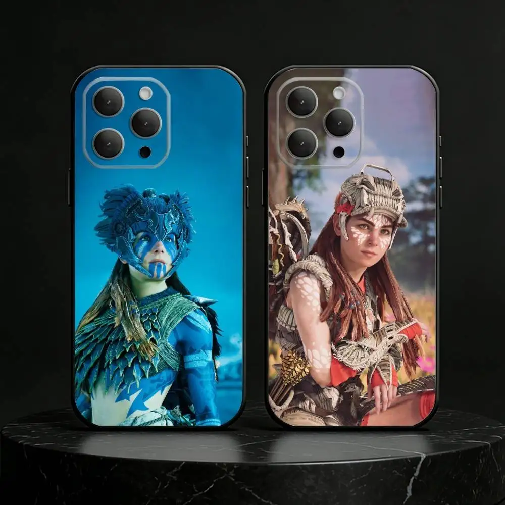 Фото Чехол для телефона Aloy H-Horizon Z-Zero Dawn для iPhone 17, 16, 15, 14, 13, 12, 11 Plus, Pro, Max, Mini, силиконовый, черный, мягкий №1
