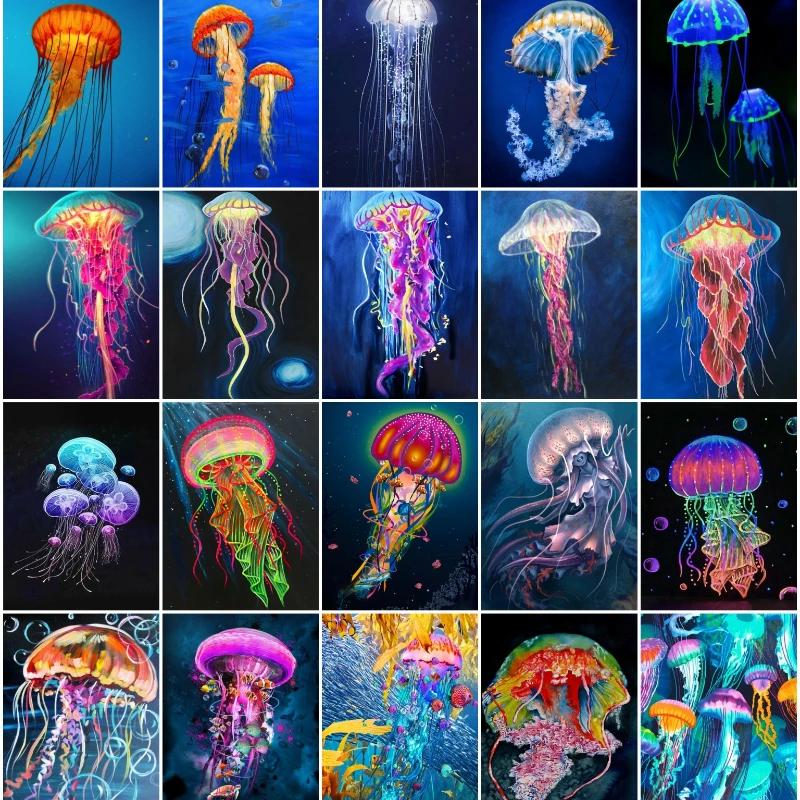 

Diamond Painting 5D Diy Sea Animal Jellyfish Full Drill Embroidery Mosaic Picture Cross Stitch Handicrafts Kit Living Room Decor