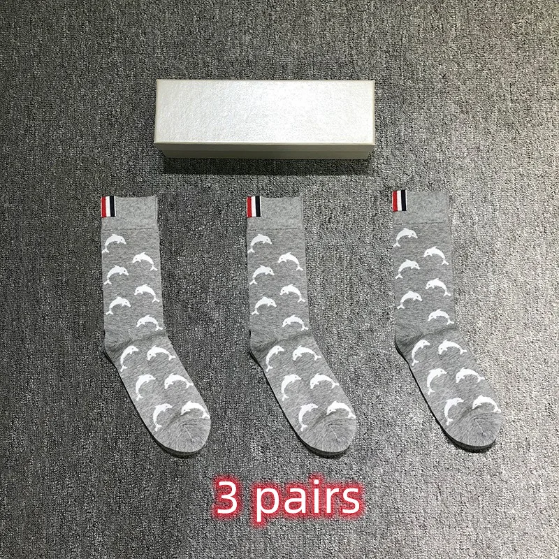 Мужские носки TB THOM роскошные брендовые с дельфином женские хлопковые