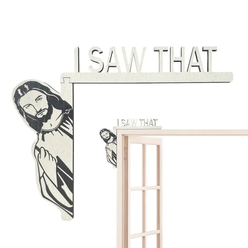 

Door Frame Jesus Sign Creative Wood I Saw That Jesus Door Decor Christian Home Door Corner Decoration Jesus Door Corner Decor