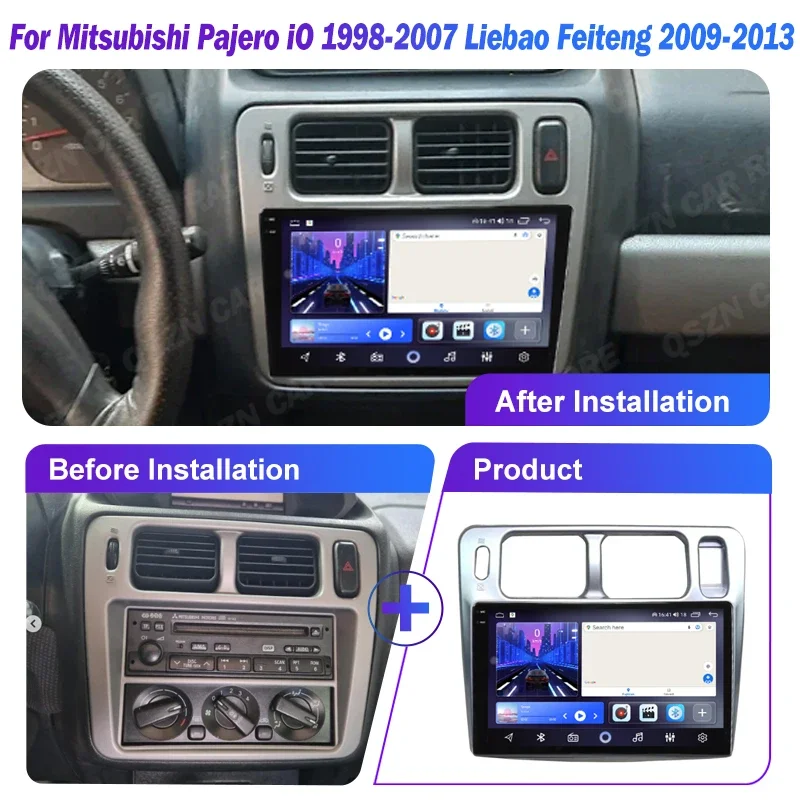 Фото Для Mitsubishi Pajero 1998-2007 Liebao Feiteng 2009-2013 мультимедийный видеоплеер Android 14, беспроводной экран Carplay, радио стерео №2