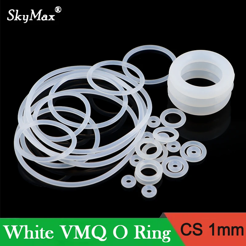 Белая силиконовая уплотнительная прокладка CS 1,0 мм OD/3,5/4/5/6/7 ~ 50 мм пищевая уплотнительная шайба для плиты силиконовые резиновые уплотнительные прокладки 10/50 шт.