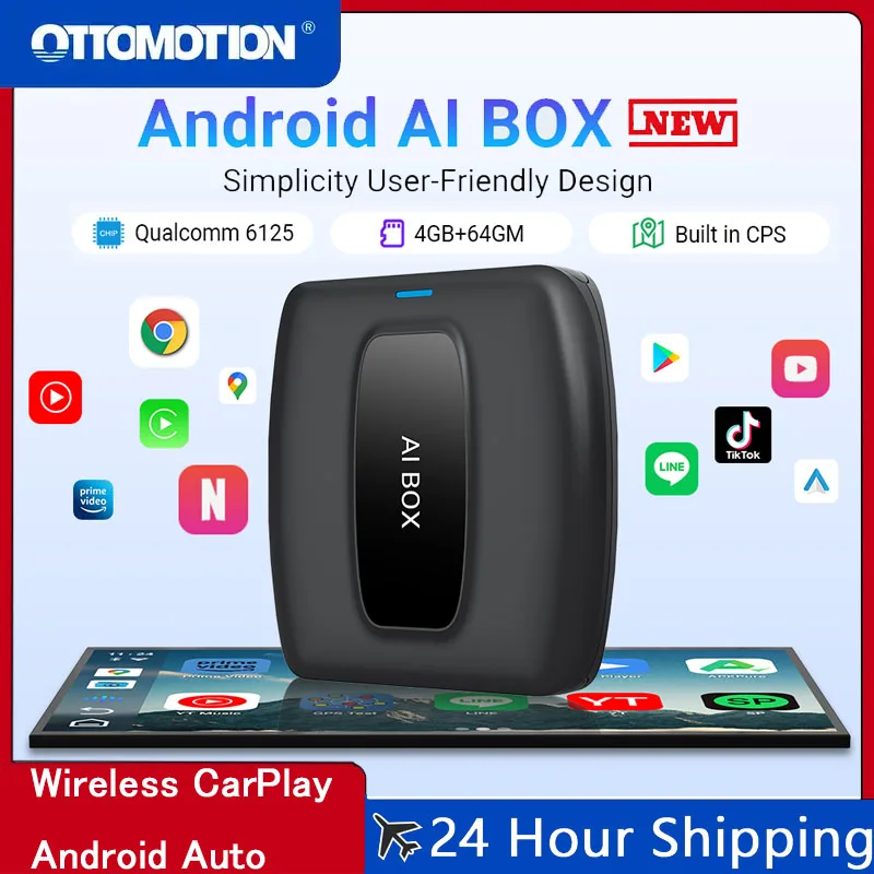 2024 CarPlay Ai Box беспроводной Android автомобильный игровой адаптер Smart Car TV аксессуары