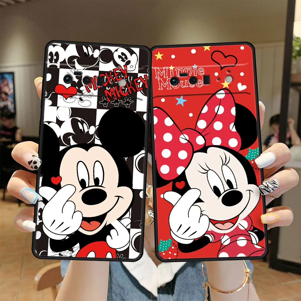 

Case for Google Pixel 5a 4 XL 6 Pro 5G 3 4a 5 3XL 4XL 6Pro Pixel4 Capa Phone Black Disney Mickey Minnie Mouse