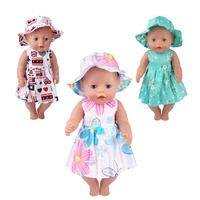 43 cm boy american doll clothes summer crisp dress hat baby toy accessories 18 inch girl birthday gift f218