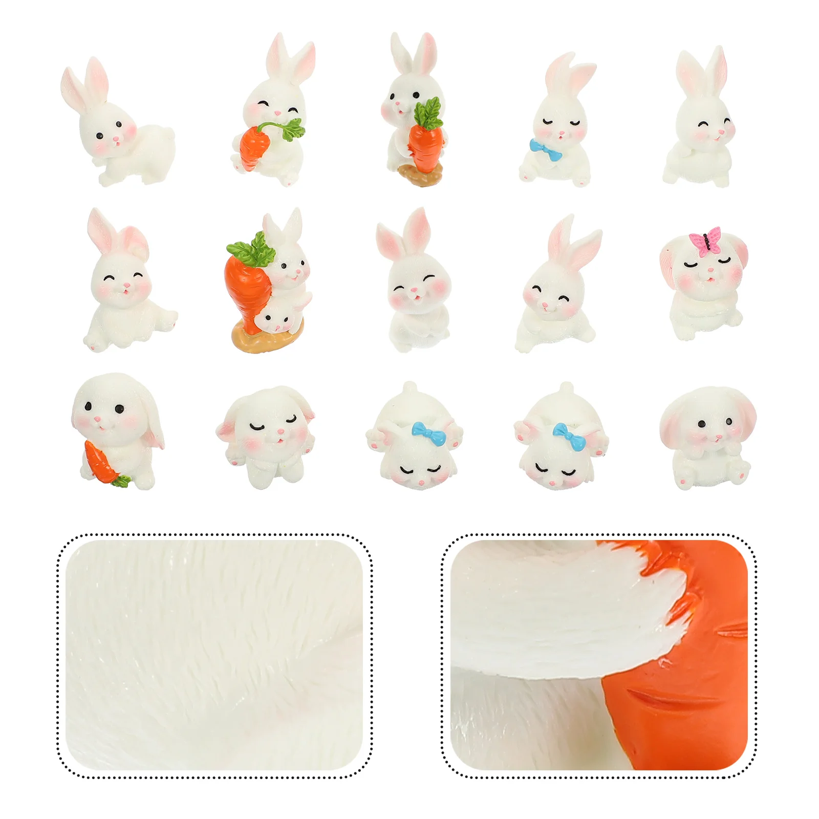 

Bunny Figurines Rabbit Mini Miniature Animal Figuregarden Small Figurine Accessories Toytiny Cartoon Landscape Micro Resin
