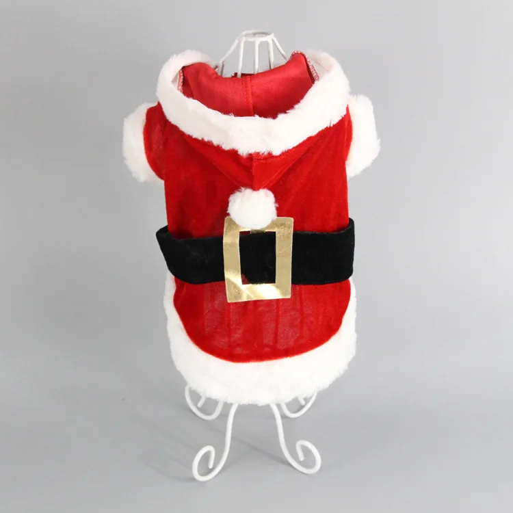 

2023 Small Dog Christmas Clothes Pet Hooded Clothes Fleece Apparel Costume Cute Coat Dog Cosplay Pet Party Clothing for Dog