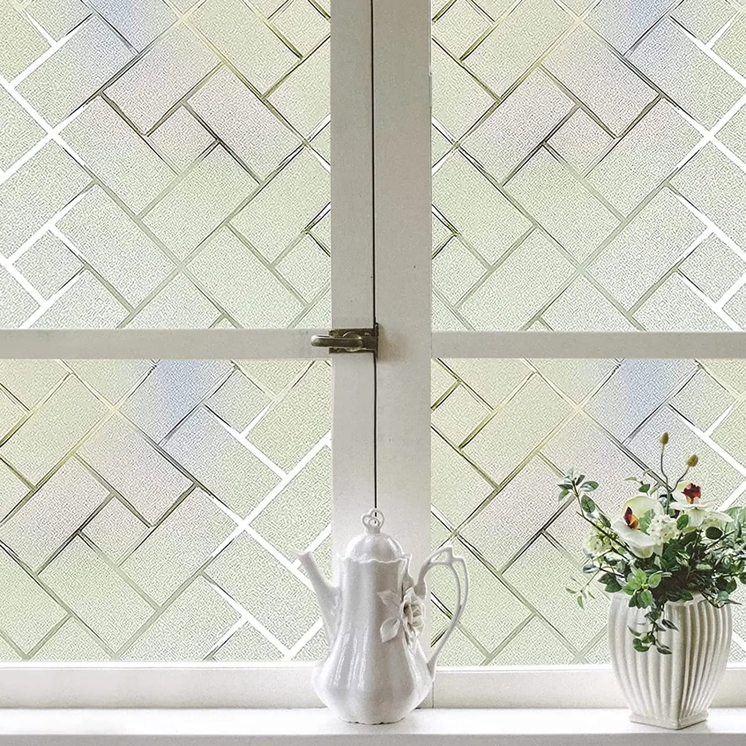 

Window Privacy Film Frosted Glass Window Film Window Clings No Glue Static Cling Window Stickers Removable Sun UV for Home