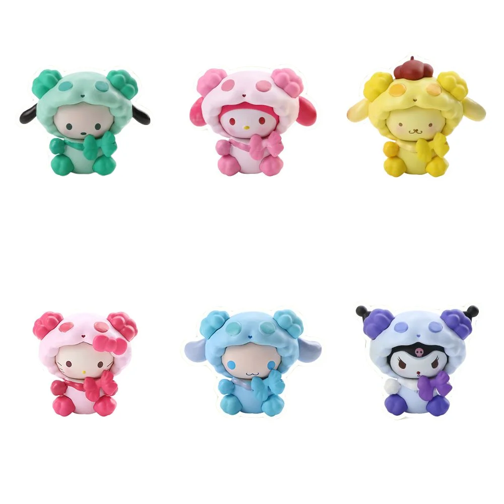 

Sanrio Toy Anime Model My Melody Kuromi Cinnamoroll Kawaii Gacha Doll 3 Generations 6 Models Doll Ornament Gift