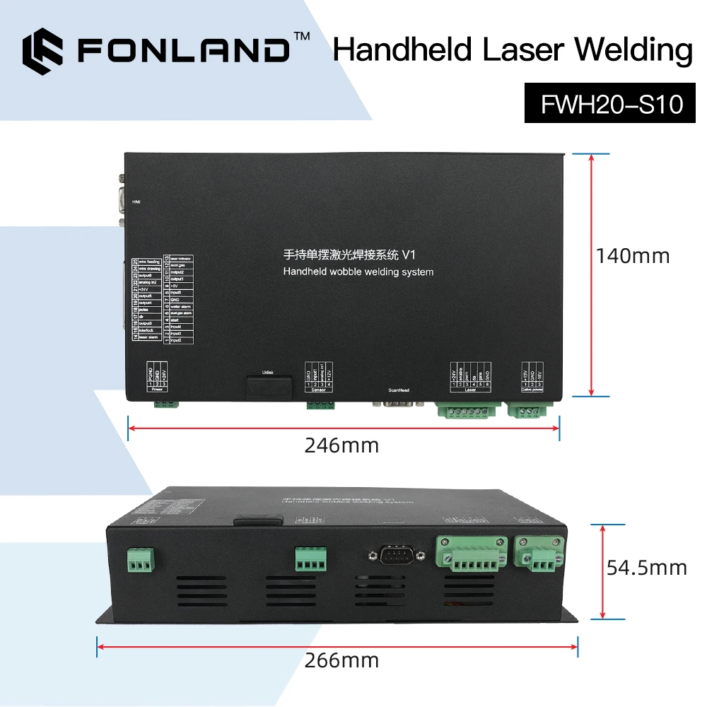 FONLAND FWH20-S10 1064nm Wavelength Handheld Laser Welding Head Rated power0-2kW with QBH Connector lens for Fiber Laser Machine enlarge