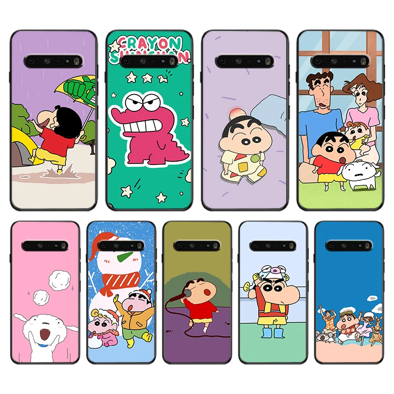 

Anime Shinchan Crayon For LG V50 V60 G8 ThinQ 5G K51S K41S K71 K61 Q60 V30 K92 K22 Soft TPU Black Phone Case Cover Capa Coque